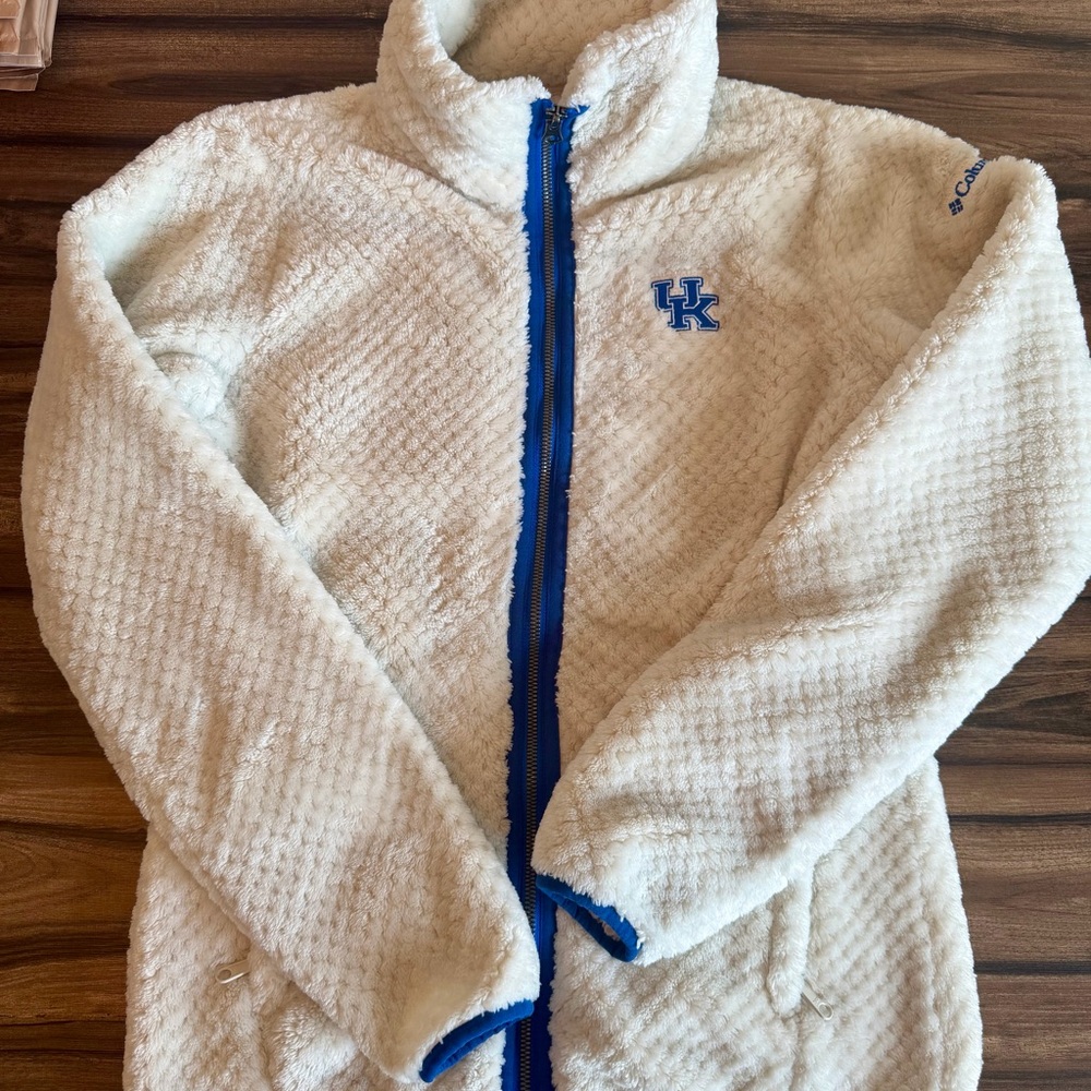 Women’s Columbia UK Kentucky Wildcats Fireside Cream Sherpa Full Zip Jacket- S